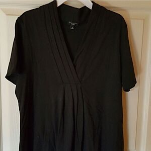 TALBOT'S PLEATED V-NECK TOP